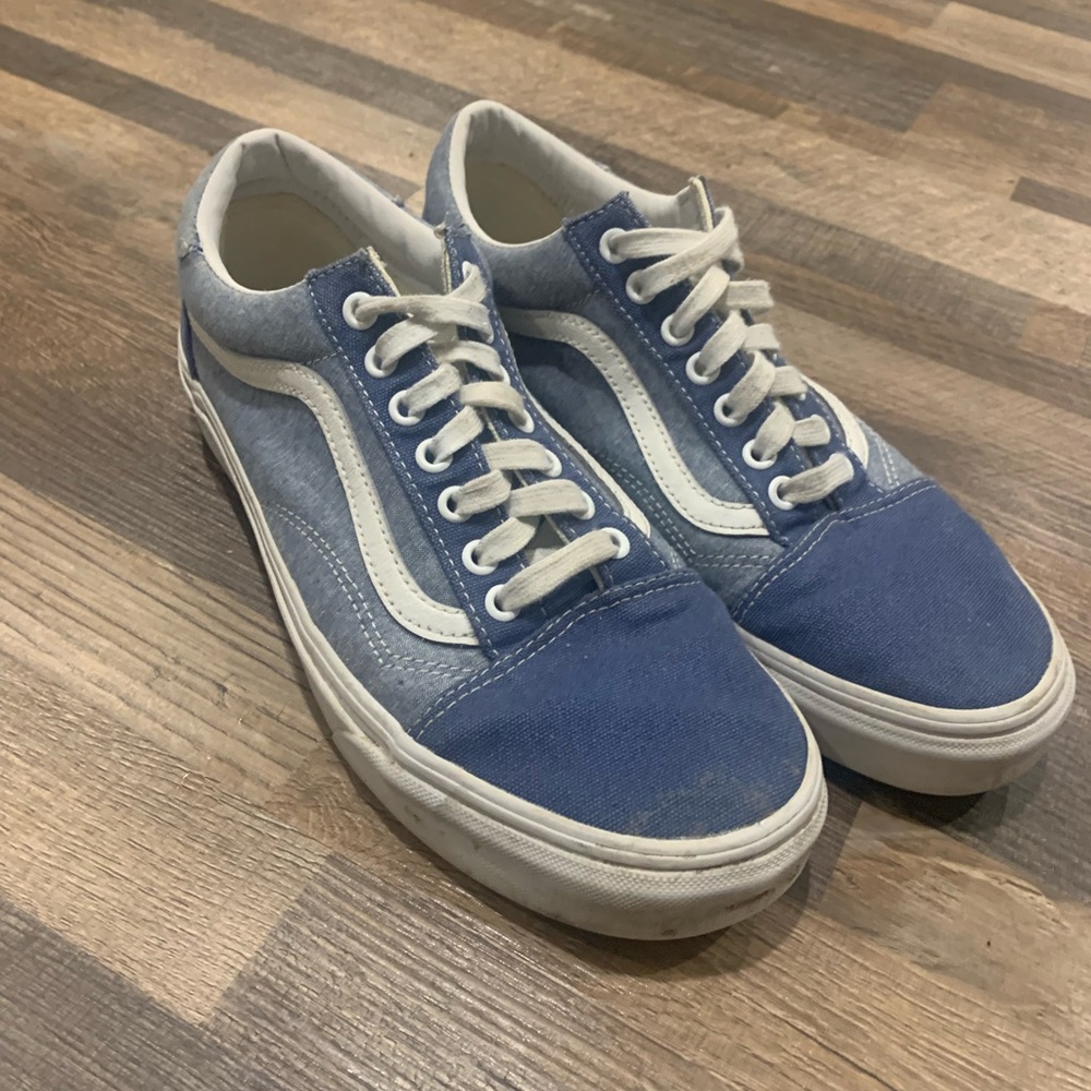 White and blue vans!
